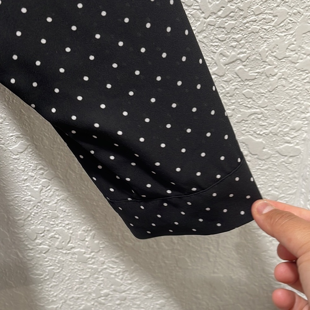 Chico's womens black with dots long sleeve blouse size 3 GUC - Picture 7 of 13